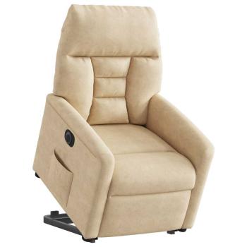 Relaxsessel mit Aufstehhilfe Elektrisch Creme Mikrofasergewebe