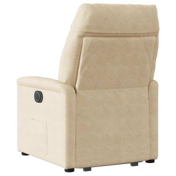 Relaxsessel mit Aufstehhilfe Elektrisch Creme Mikrofasergewebe