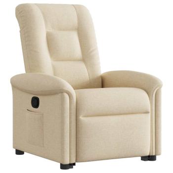 Relaxsessel mit Aufstehhilfe Creme Stoff