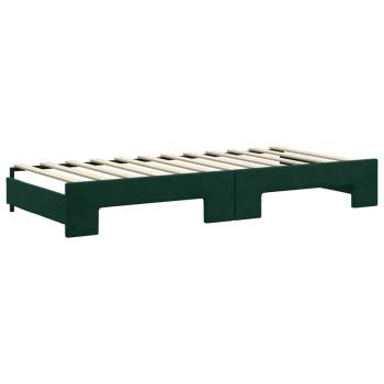 Tagesbett Ausziehbar mit Schubladen Dunkelgrün 90x200 cm Samt