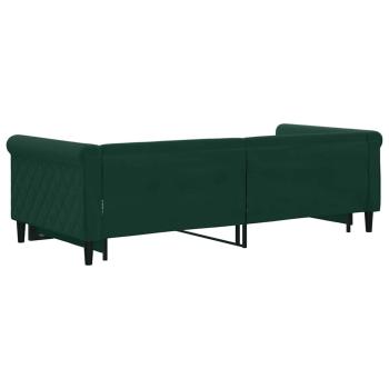 Tagesbett Ausziehbar Dunkelgrün 90x200 cm Samt