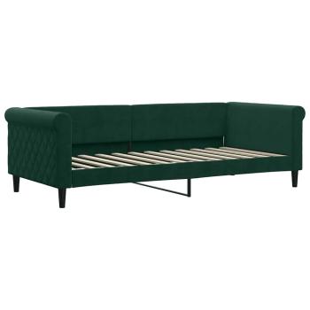 Tagesbett Ausziehbar Dunkelgrün 90x200 cm Samt