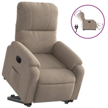 Relaxsessel mit Aufstehhilfe Elektrisch Taupe Mikrofasergewebe