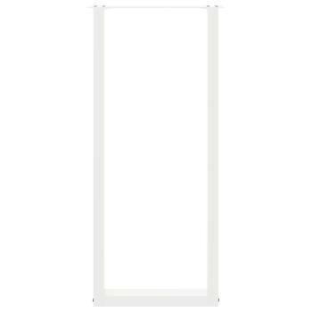 Bartischbeine U-Form 2 Stk. Weiß 50x(110-111) cm Stahl