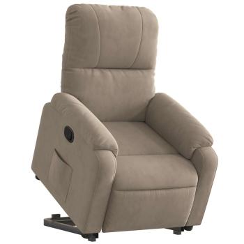Relaxsessel mit Aufstehhilfe Taupe Mikrofasergewebe