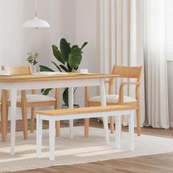 ARDEBO.de - Bank 110 cm Weiß Massivholz Gummibaum