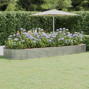 ARDEBO.de - Hochbeet Verzinkter Stahl 373x140x36 cm Silbern