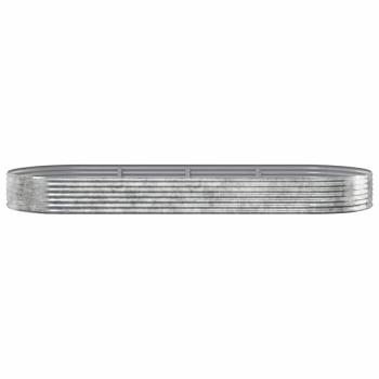 Hochbeet Verzinkter Stahl 373x140x36 cm Silbern