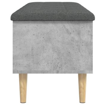 Sitzbank mit Stauraum Betongrau 102x42x46 cm Holzwerkstoff