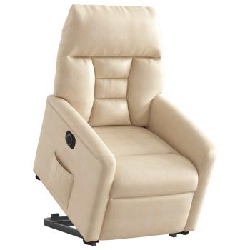 Relaxsessel mit Aufstehhilfe Elektrisch Beige Mikrofasergewebe