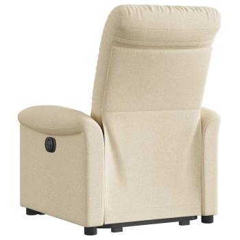 Relaxsessel mit Aufstehhilfe Elektrisch Creme Stoff