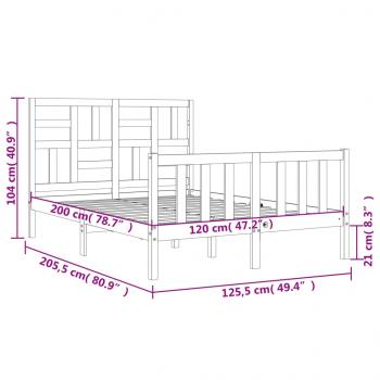 Massivholzbett mit Kopfteil 120x200 cm