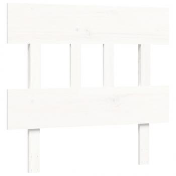 Massivholzbett mit Kopfteil Weiß 90x200 cm