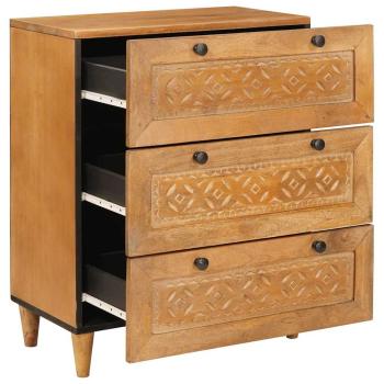 Sideboard 2 stk. 120 x 33,5 x 75 cm massives Mangoholz Braun