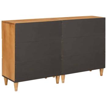 Sideboard 2 stk. 120 x 33,5 x 75 cm massives Mangoholz Braun