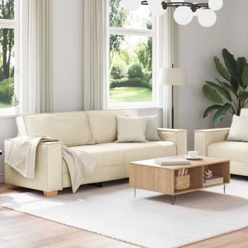 Sofa 2 stk. Beige Leinenmischgewebe
