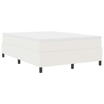 Boxspringbett Creme und Weiß 140 x 200 cm Cordstoff