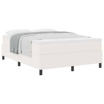 Boxspringbett Creme und Weiß 140 x 200 cm Cordstoff