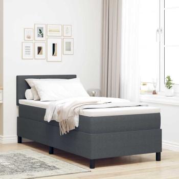ARDEBO.de - Boxspringbett Dunkelgrau und Weiß 100 x 200 cm Cordstoff