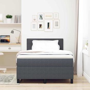 Boxspringbett Dunkelgrau und Weiß 120 x 190 cm Cordstoff