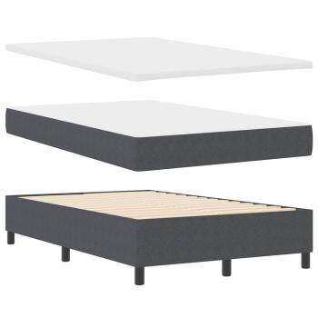 Boxspringbett Dunkelgrau und Weiß 120 x 190 cm Cordstoff
