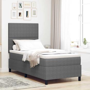 ARDEBO.de - Boxspringbett Hellgrau und Weiß 80 x 200 cm Cordstoff