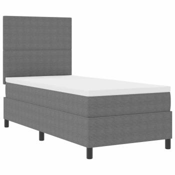 Boxspringbett Hellgrau und Weiß 80 x 200 cm Cordstoff