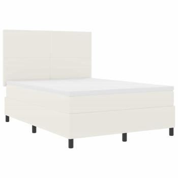 Boxspringbett Creme und Weiß 160 x 200 cm Cordstoff