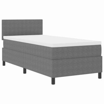 LED Boxspringbett Hellgrau und Weiß 100 x 200 cm Cordstoff