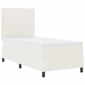 LED Boxspringbett Creme und Weiß 80 x 200 cm Cordstoff