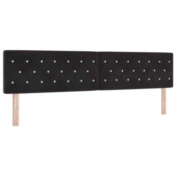 LED Kopfteil mit LED-Lichtleisten Schwarz 200 cm Samt
