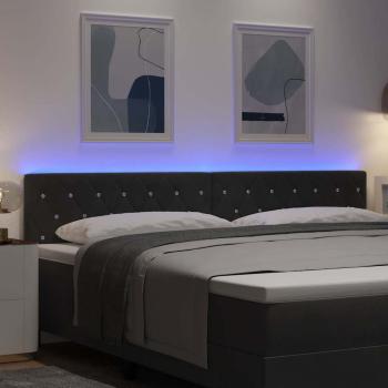 LED Kopfteil mit LED-Lichtleisten Schwarz 200 cm Samt