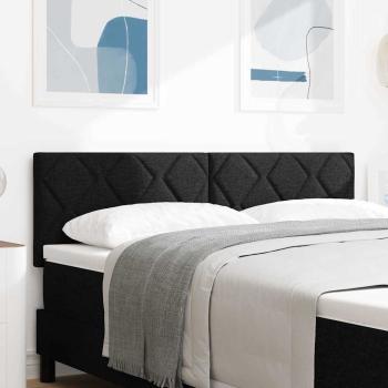 ARDEBO.de - LED Kopfteil Schwarz 144 cm Stoff