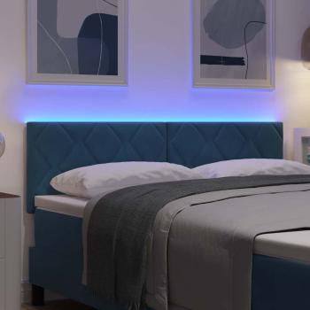 LED Kopfteil Dunkelblau 144 cm Samt