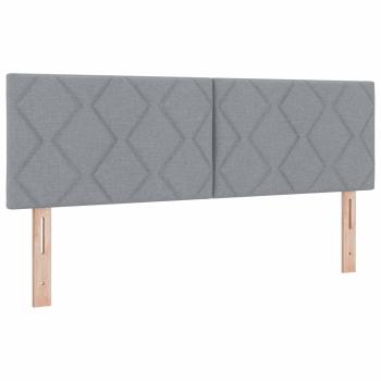 LED Kopfteil Hellgrau Stoff