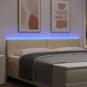 LED Kopfteil Creme 180 cm Stoff