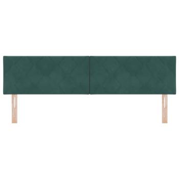 LED Kopfteil Dunkelgrün 180 cm Samt