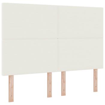 LED Kopfteil mit LED-Lichtleisten Creme 160 cm Cordstoff