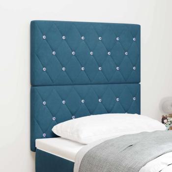 ARDEBO.de - LED Kopfteil mit LED-Lichtleisten Dunkelblau 80 cm Samt