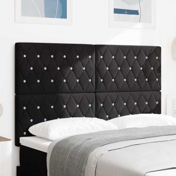 ARDEBO.de - LED Kopfteil mit LED-Lichtleisten Schwarz 144 cm Samt