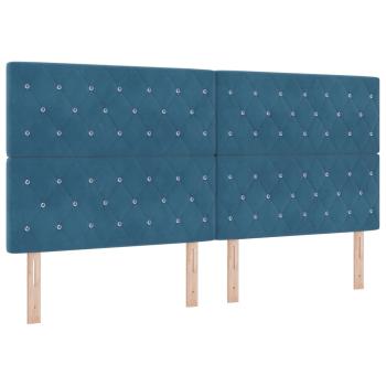 LED Kopfteil mit LED-Lichtleisten Dunkelblau 200 cm Samt