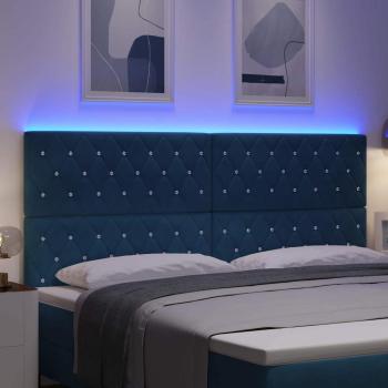 LED Kopfteil mit LED-Lichtleisten Dunkelblau 200 cm Samt