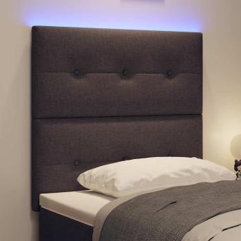 LED Kopfteil mit LED-Lichtleisten Dunkelbraun 100 cm Stoff