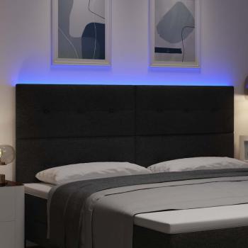 LED Kopfteil mit LED-Lichtleisten Schwarz 200 cm Stoff