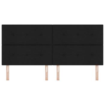 LED Kopfteil mit LED-Lichtleisten Schwarz 200 cm Stoff