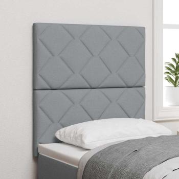 ARDEBO.de - LED Kopfteil Hellgrau Stoff