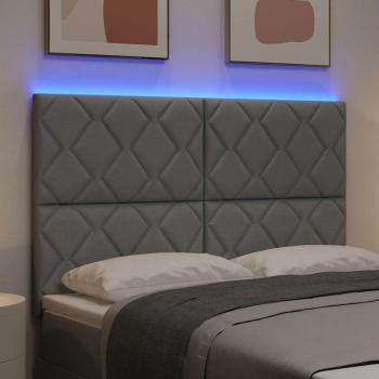 LED Kopfteil Hellgrau 144 cm Stoff