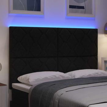 LED Kopfteil Schwarz 144 cm Stoff