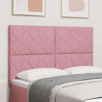 ARDEBO.de - LED Kopfteil Rosa 144 cm Samt