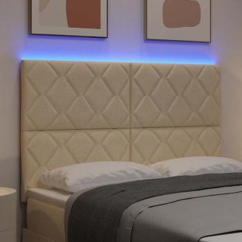LED Kopfteil Creme 160 cm Stoff
